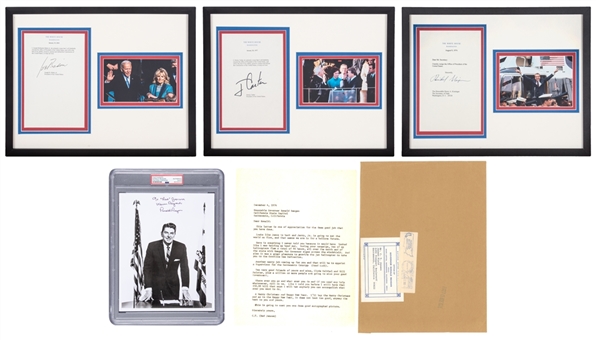 US President Signed Memorabilia Collection (4 Different) Including Ronald Regan, Jimmy Carter, Richard Nixon, & Joe Biden (PSA/DNA)